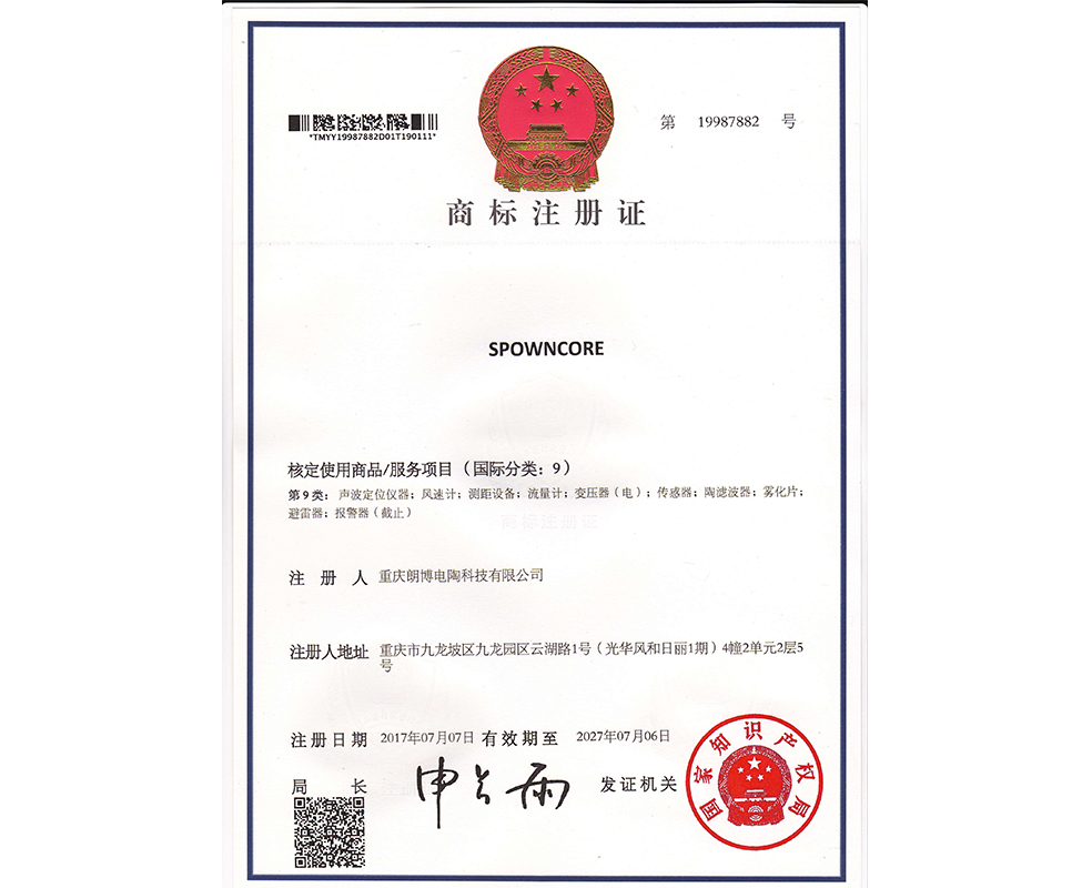 重慶朗博電陶-商標(biāo)注冊(cè)證9